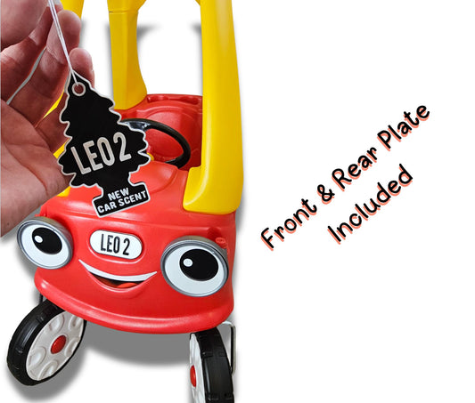 Little Tikes Number Plate (PACK OF 2) Cosy Coupe, Ride on, Children's Car License Plate. Cozy Coupe Stickers, Mini personalised numberplate